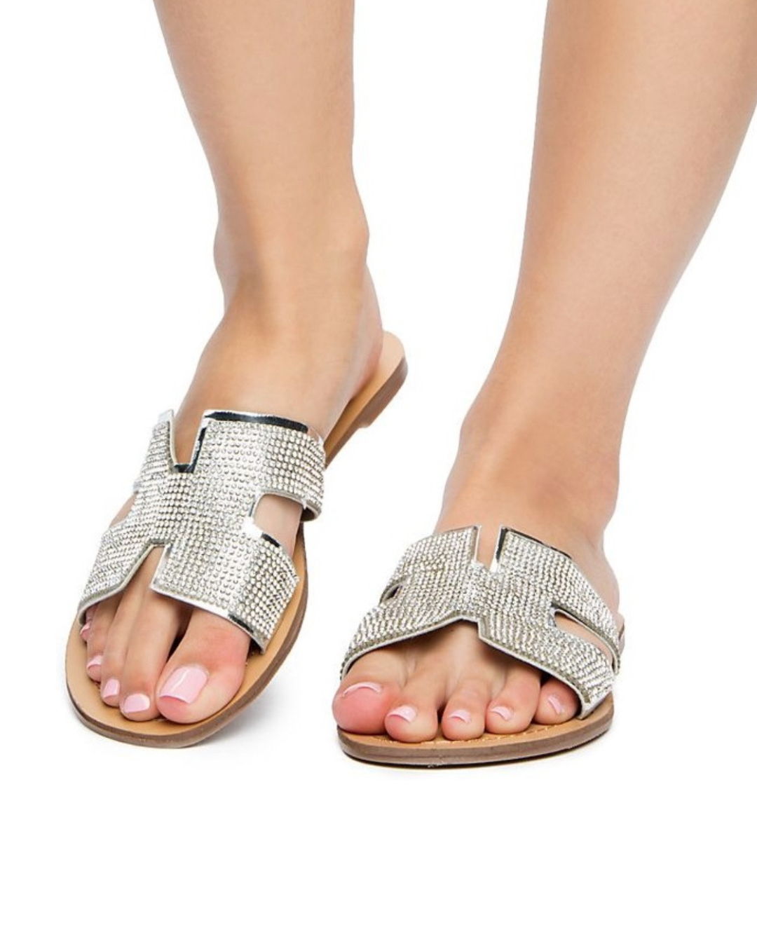 SILVER SLIDES SIZE 7